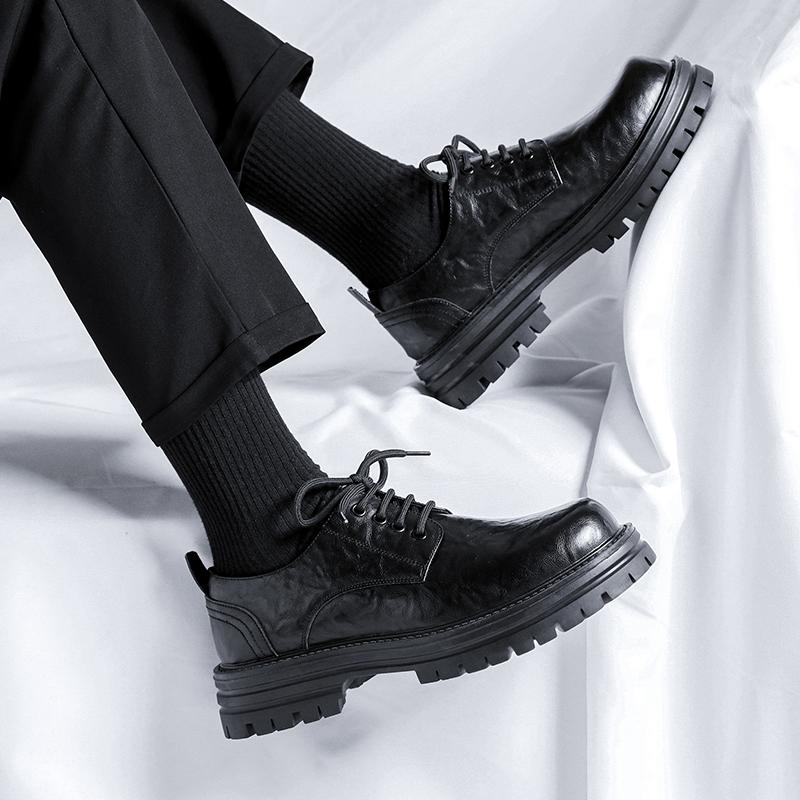 Модная мужская обувь Дизайнерский британский стиль Роскошные туфли из кожи с круглым — фото 3