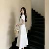 French First Love Doll Collar Huge Good-looking Dress Women's Summer College Style Gentle White Short-sleeved Temperament Long Skirt