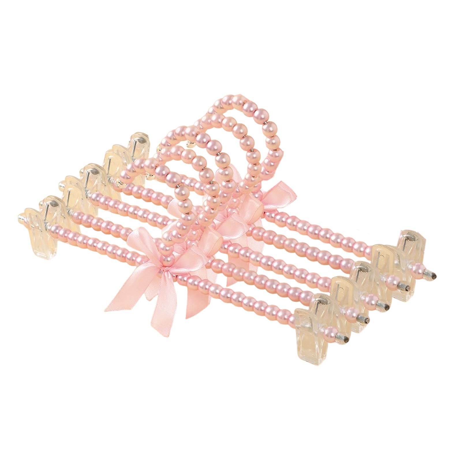 

5PCS/SET Pearl Hanger Bow Tie Bride Hanger For Adult Kids Clothes Elegant Organizer Clothespins Wedding Dress Hanger