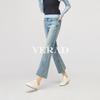 YERAD Women's Retro Cropped Flare Stretch Jeans