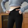 Womens Fleece Lined Leggings High Waist Slim Fit Casual Sports Pants With Pockets