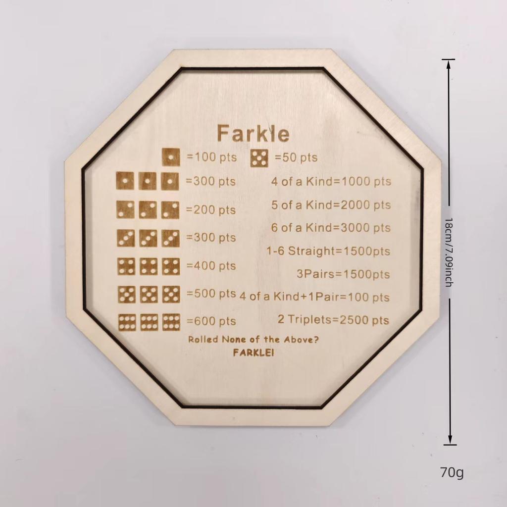 For Farkle Dice Tray Wooden Dice Trays Hexagon Dice Rolling Tray Felt Dice Holder for Dice Games Like RPG Other Table Games