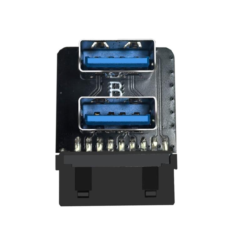 Motherboard USB Expansion Adapter Providing Two USB3.0 Type A Port Compatible 19 pin Connector for Various Layout