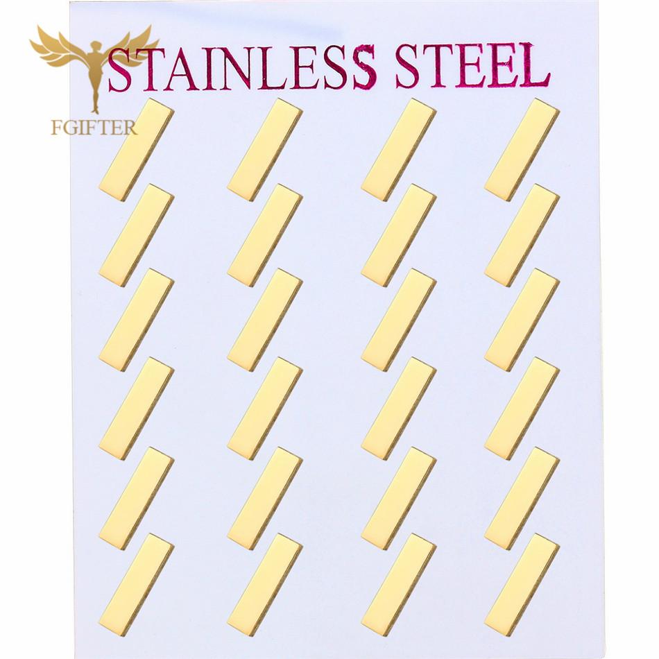 12 Pairs Stud Earrings Set for Women Geometric Triangle Star Round Cross Heart Earing Piercing Stainless Steel Zircon Resale