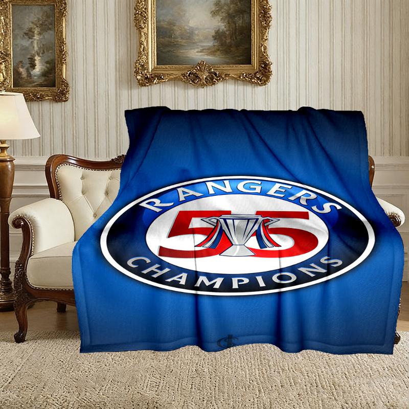 1pc Rangers FC Blanket, Home Printed Throw Blanket - Soft Blanket Gift for Family, Washable Sofa Bed Blanket