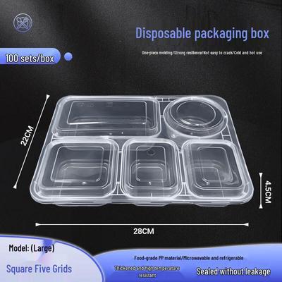 Weibo Disposable 5-Compartment Food Containers