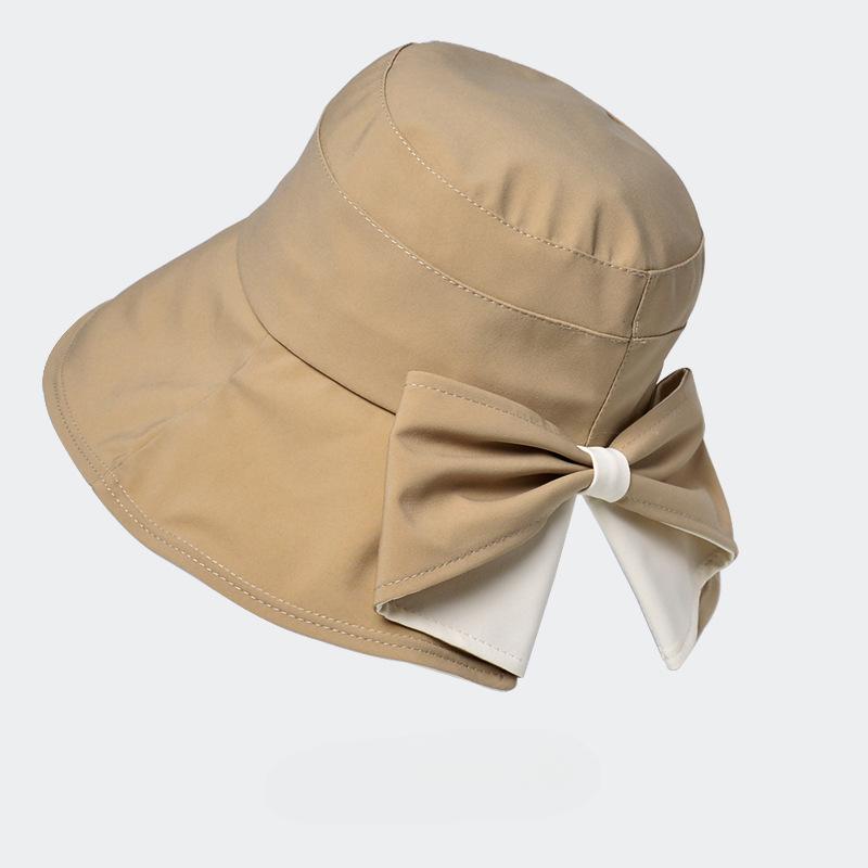 Spring and Summer Women's New Bowknot Fisherman Hat Suitable for Outdoor Travel Multi-Function Sunshade Cap and Sunscreen Cap