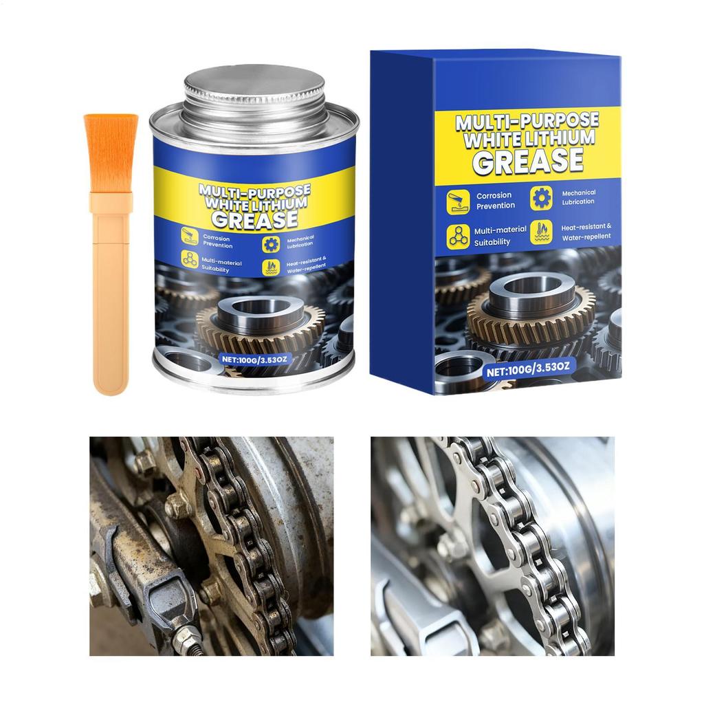 Çok Amaçlı Beyaz Lityum Gres 100g Otomotiv Yağlayıcı Gres Fırçalı Zincirler Rulman Menteşe Kapılar Tekerlek Göbeği İçin