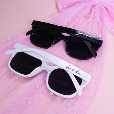 Braut Bräutigam Sonnenbrillen Sommer Strandhochzeit Junggesellenabschied Junggesellinnenabschied Junggesellinnenabschied Brautparty Flitterwochen Frisch verheiratetes Paar Herr Frau Geschenk