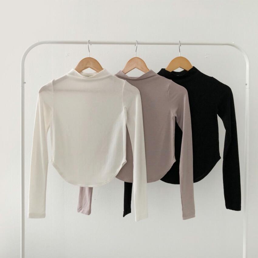 tops Women's Korean Fashion Tops Cut and Sew Long Sleeve Cropped Tight Slim Stretchy Single Color Plain Affordable Simple Feminine Casual Autumn
