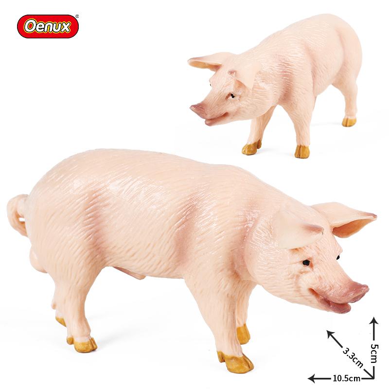 Oenux Poultry Farm Animals Model Simulation Pig Swine Sow Porcupine Boar Action Figures Figurine Lovely Educational Kids Toy