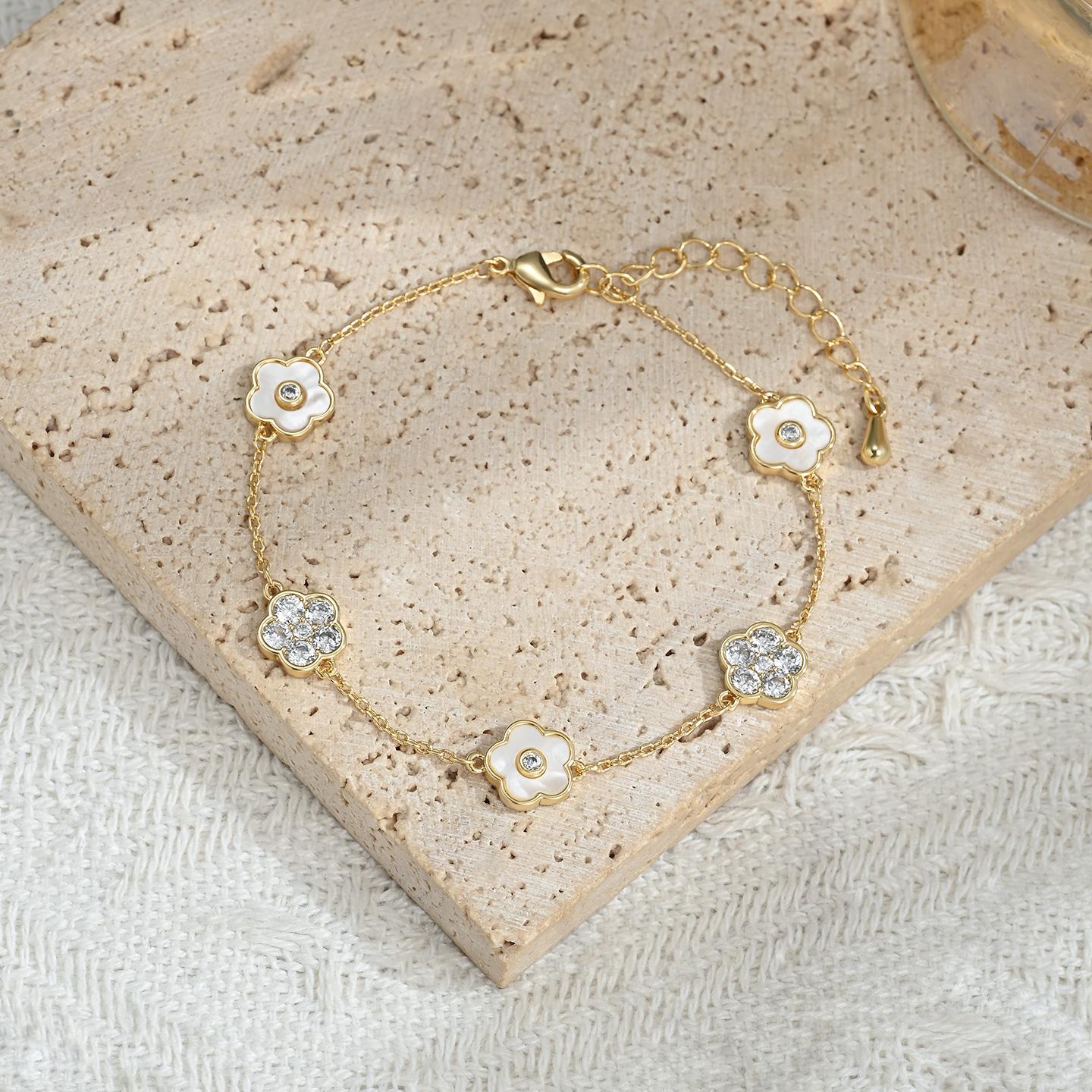 SL90136 New French style elegant flower bracelet, fashionable and versatile, factory direct sales