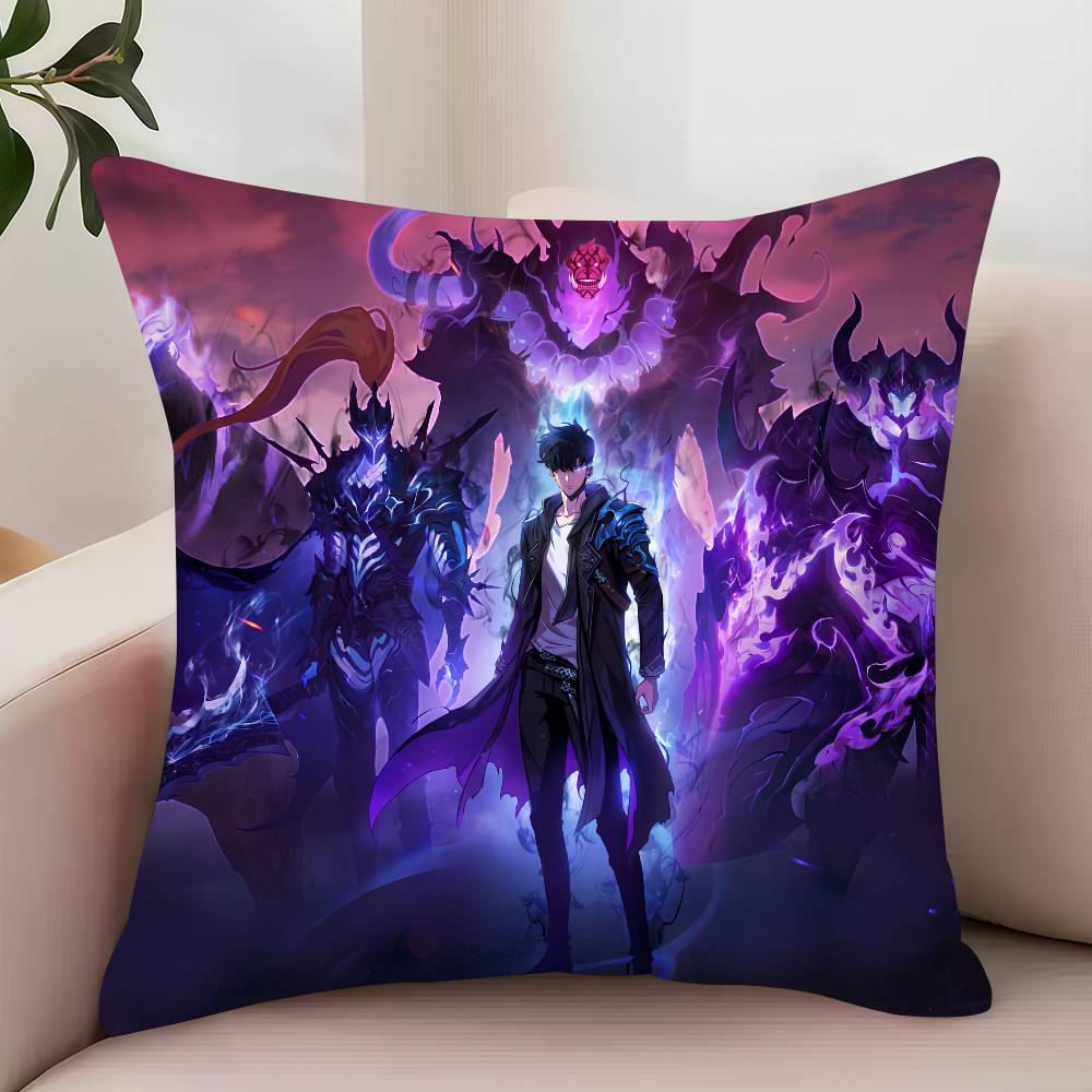 Bilibili S-Solo Anime L-LevelingS Pillow Case Decor Protective Covers Comfortable Soft for Sofa Living Room Home Office