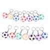 14pcs Waterproof Design Soccer Keychains PP Sport Ball Key Chain Football Keyrings  Bag Decoration
