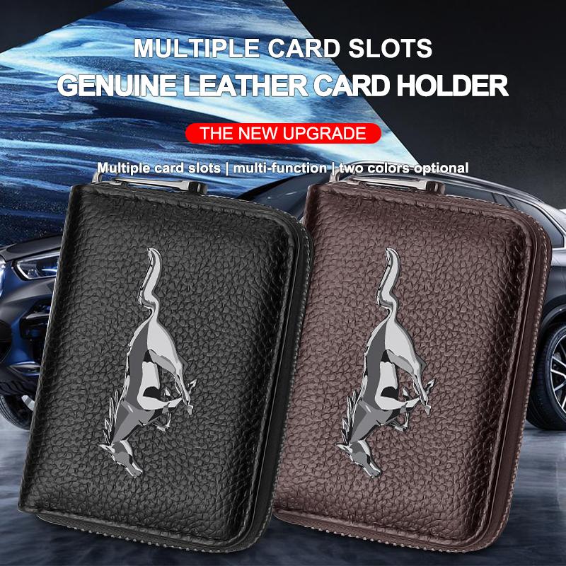 Echtes Leder Auto Führerschein Ausweis Personalausweis Reisepass Kartenetui Für Ford Focus Mk2 Mk3 Fiesta Ranger Mondeo S-MAX Kuga Mustang Autozubehör