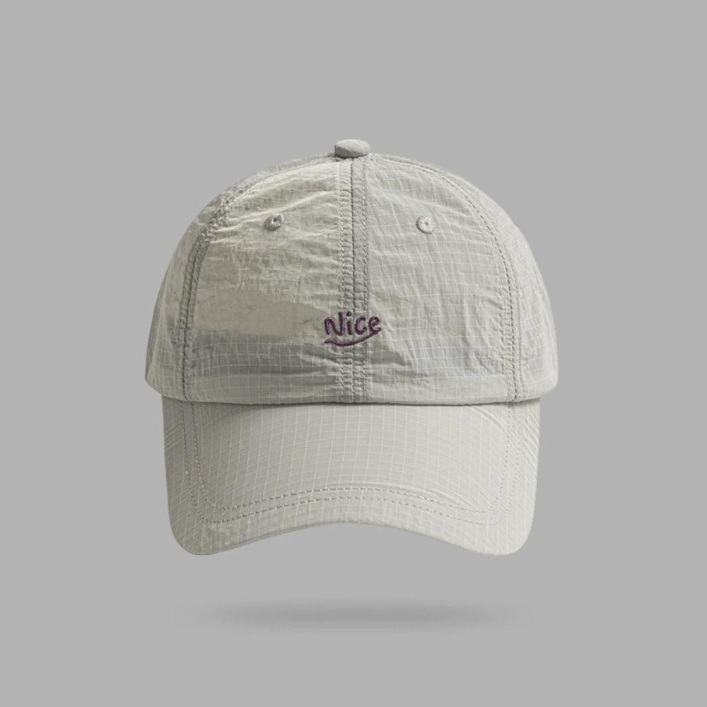 Быстросохнущая Тонкая Солнцезащитная Кепка Клетчатая Спортивная Кепка для Бега Новая Бейсболка Мужчины Женщины серый