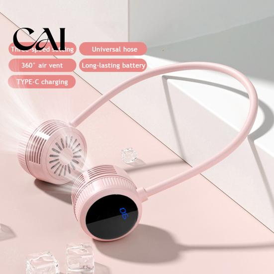 Personal Fan for Business Trips Portable Neck Fan, Hands Free Bladeless Cooling with 3 Speed, USB Summer Gadgets Kitchen Rechargeable Quiet