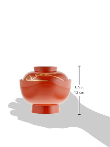 Maeju Lacquerware Zoni Bowl, Knotted, Fully Washed Vermilion, Red, Traditional Yamanaka Lacquer, 450ml, Made in Japan, Product Number 3T-419