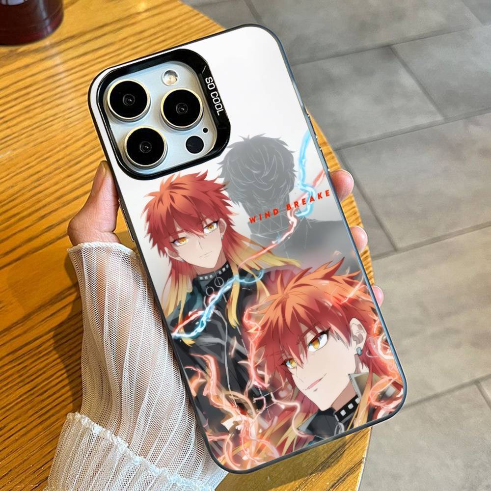Anime Fighting W-WIND B-BREAKER Phone Case For iPhone 16 17 15 14 12 13 Pro Max Black Candy Matte Shockproof Cover