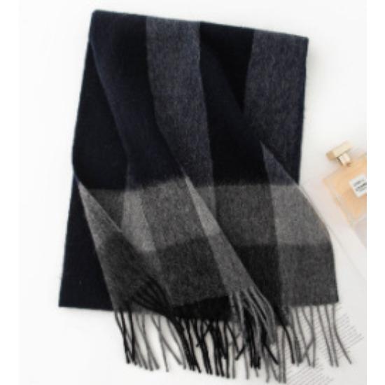 Autumn And Winter Plaid Wool Scarf Women'S Versatile Fringed Warm Scarf Comfortable 100% Real Wool Scarf