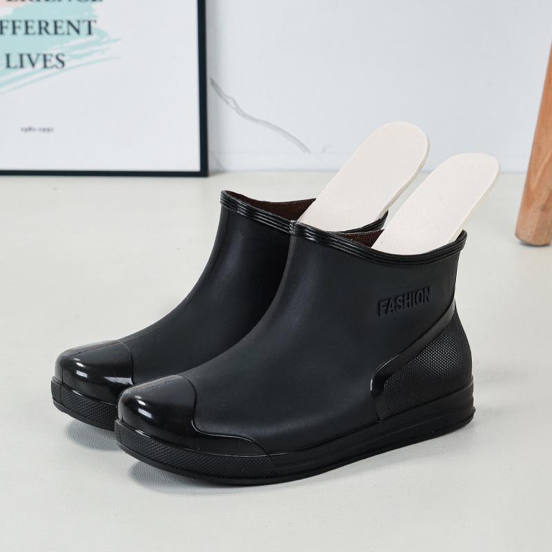 Women's Fashion Waterproof Non-Slip Fleece-Lined Short Rain Boots