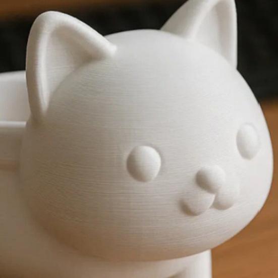 Cat Flower Pot Tabletop Decor Succulents Planter 3D Printed Kitten Plant Pot for Succulents Cactus Home Office Desk Decor