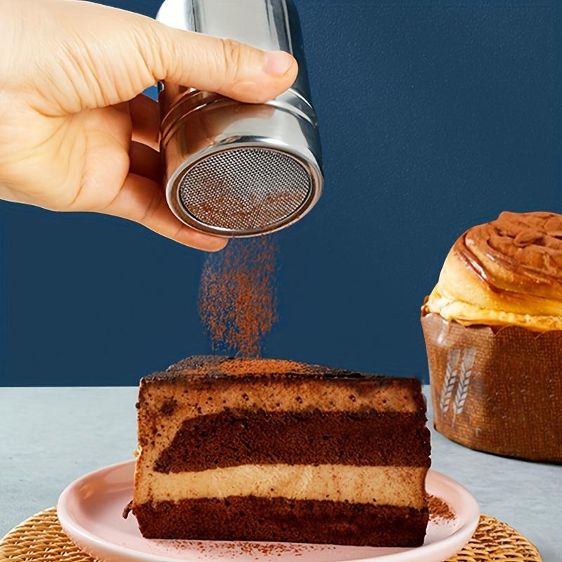 Stainless Steel Powdered Sugar Shaker Fine Mesh Duster For Cocoa Cinnamon Coffee Easy Clean Metal Spice Dispenser For Home Restaurant Cafe Use