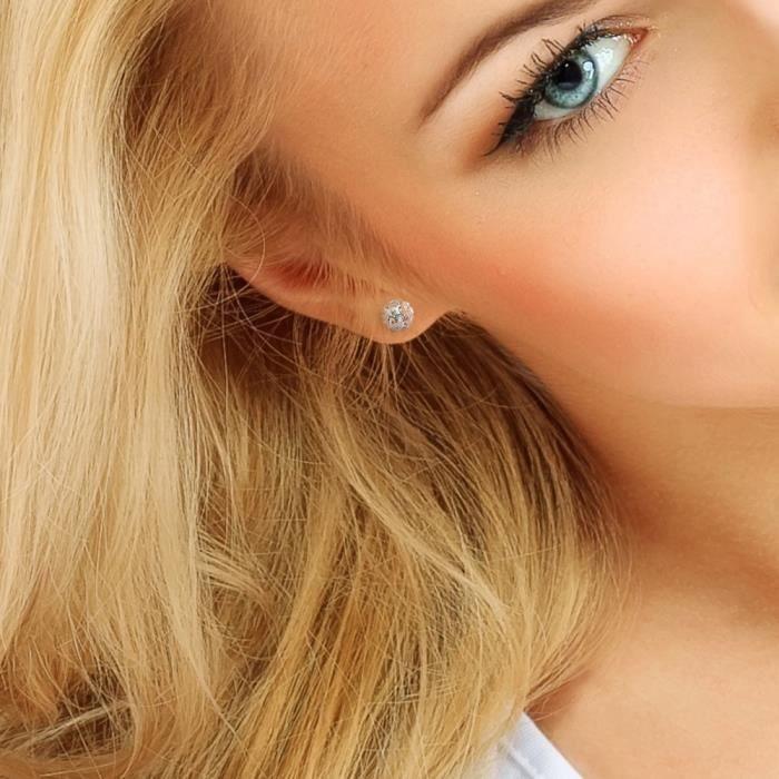 Náušnice - LOVA LOLA VAN DER KEEN - Pravý krystal - Stříbro 925 Sterling - 8 mm - Dámské