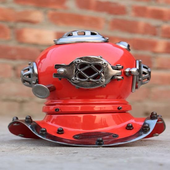 

15.24 см Ручной работы Шлем аквалангиста Морской Настольный Мини-шлем аквалангиста Декор для дома и офиса