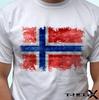 Norway Flag - White Kids Boys T-Shirt Top Country Design S S Kids & Baby Sizes