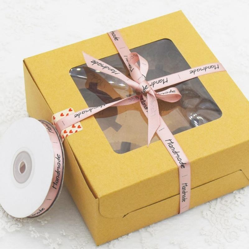 25Yards Handmade Ribbon Cream Pink Color Wrapping Silk Satin Ribbon Wedding Party Favor Gift Box Cak