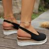 Plus Size Women's Espadrille Wedge Sandals 2024 New Summer Casual Comfortable Slip-On Closed Toe Platform Shoes Sandalias Mujer