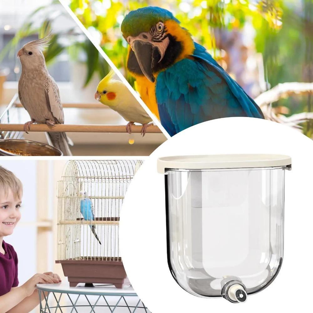 Wall Mounted Bird Cage Water Feeder Pin-Touch Bird Drinker Parrot Water Dispenser Chicken