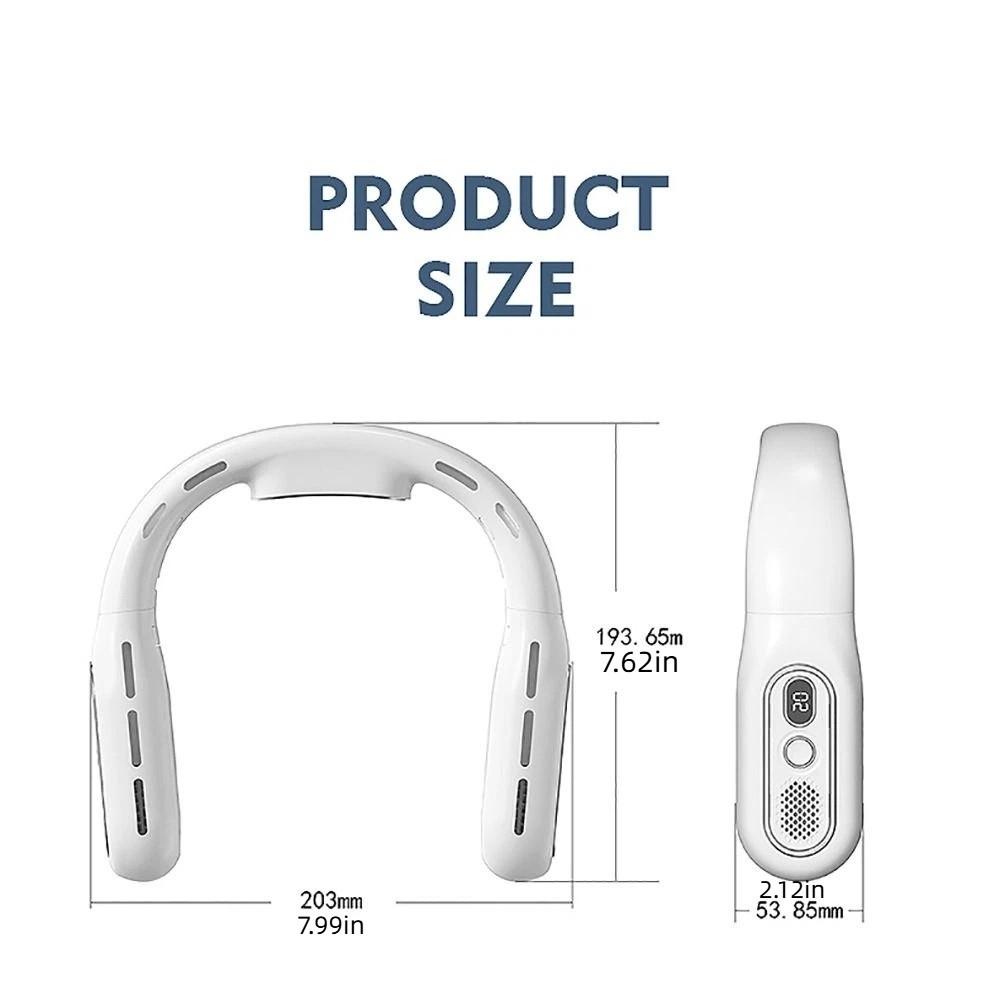 Foldable Design Portable Neck Fan Digital Display USB Charging Fan Neck Cooling Fan  Outdoor Travel