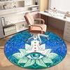 1Pc Chakras Theme Printed Circular Carpet, Home Door Mat, Outdoor Travel Protection Carpet A2