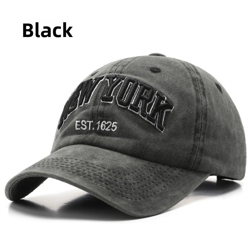 Letter Embroidered Washable Vintage Cotton Baseball Cap For Men Women Summer Casual