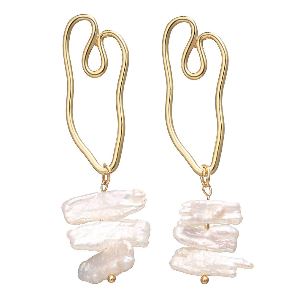 Women Vintage Irregular Imitation Pearl Earrings