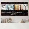 1 piece of family motto canvas wall painting - Life begins from now on, love never ends, inspirational home decoration painting