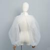 Stand Collar Sheer Organza Puff Bolero Cape Detachable Lantern Sleeve Shrug For Wedding Gown Cosplay Photoshoot