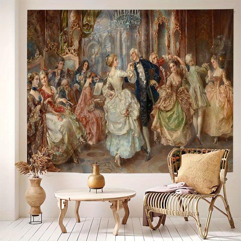 Großer Barock-Ballsaal-Wandteppich Bringt historische Eleganz und Luxus in Ihren Wohnraum