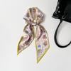 Double-layer scarf, streamer, women's cashew print silk scarf, long strip, high-end sense binding bag decoration, suit scarf, silk scarf wholesale