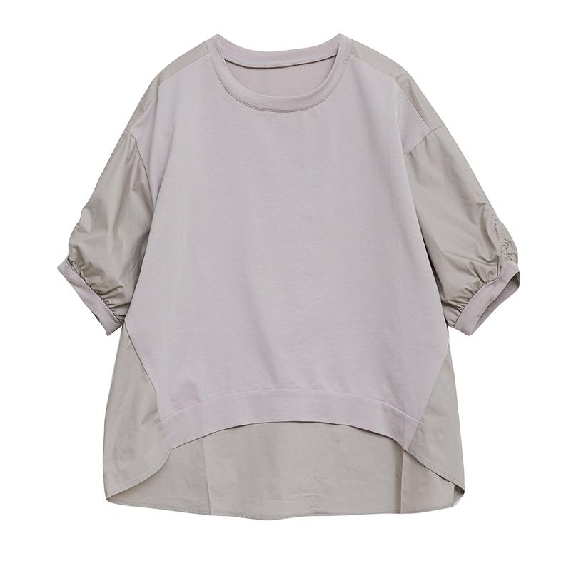 DIMANAF 2026 Plus Size Summer Women T-Shirts Casual Lady Tops Cotton Tunic Shirt Oversize Loose Tees Black