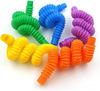 16 Pack Pop Tubes, Multi-Color Stretch Tubes Sensory Toys, Fidget Toys for Adults & Kids, Stress & Anxiety Relief Sensory Stretch Tubes