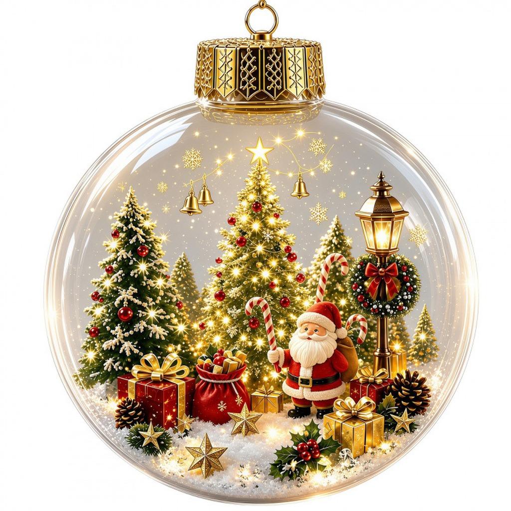 Acrylic Christmas Pendant Acrylic Holiday Hanging Decoration Led Hanging Bauble Delicate Christmas Ball Ornament For Entryway