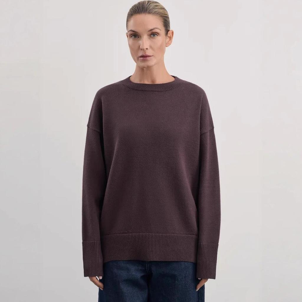 Autumn and Winter Sweaters, Popular Russian Products, Women's Clothing, Knitted Sweaters, Round Neck, Solid Color, Loose, Fashionable Sweaters
