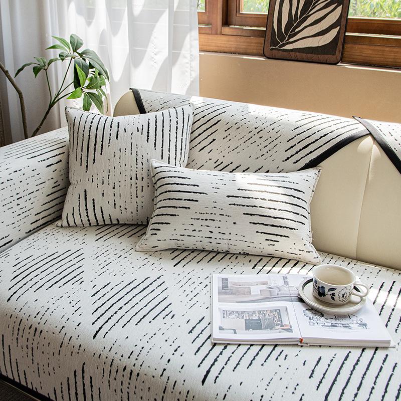 Leichter Luxus High-End Sofakissen Universell für alle Jahreszeiten Neu Rutschfestes Sitzkissen Leder Sofabezug Vollständige Abdeckung Stoffhandtuch