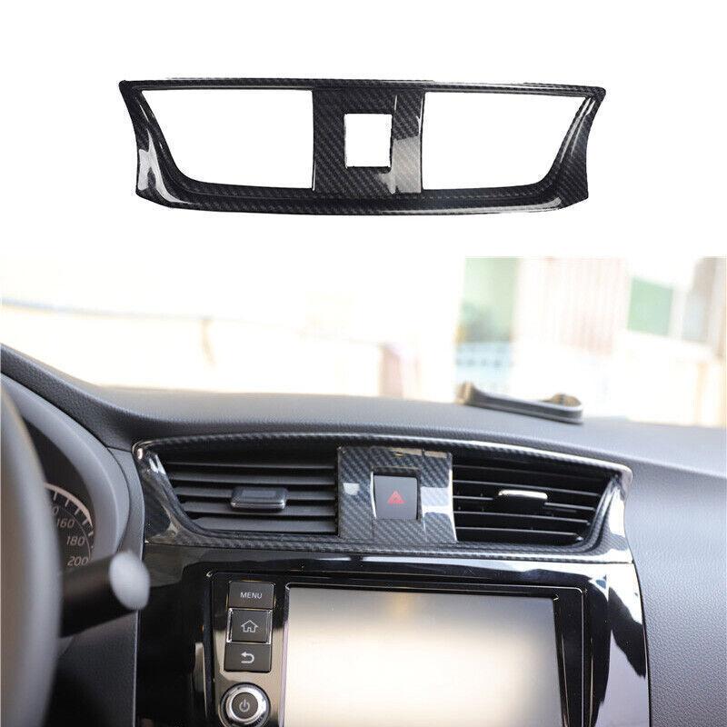 For Nissan Sentra 2013- Carbon Fiber Central Console Air Outlet Vent 1PC