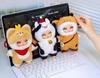 Trendy Enamel Doll Plush Toy Pendant - Cute Cartoon Animal Charm