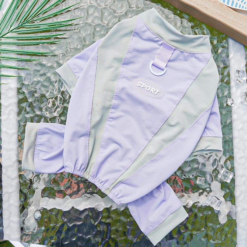 

Pet four-legged clothing spring and summer dog clothes dog clothes cat clothes ice silk small and medium dog sunscreen clothes 2XL (back length 45cm 14-10kg)