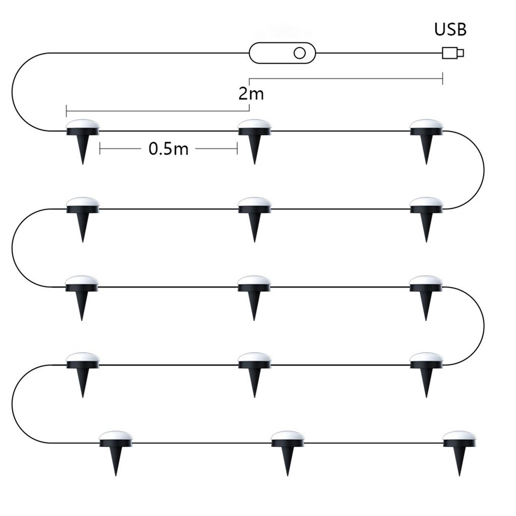 Bluetooth LED Camping Decoration Aisle Eaves Lawn Lamp Garden Lamp Villa Outdoor Balcony Lamp Waterproof Landscape Lamp